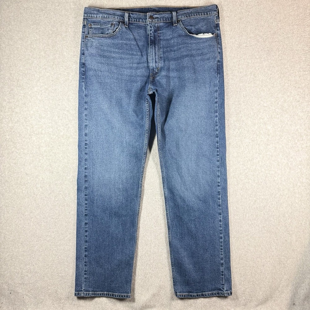 Levis 505 Jeans Mens 40x32 Blue Regular Straight Stretch Mid Rise Medium Wash